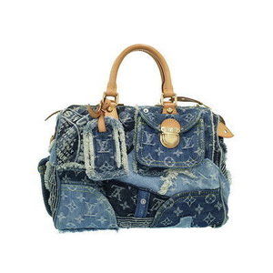 Louis Vuitton Monogram Denim Patchwork Speedy Handbag